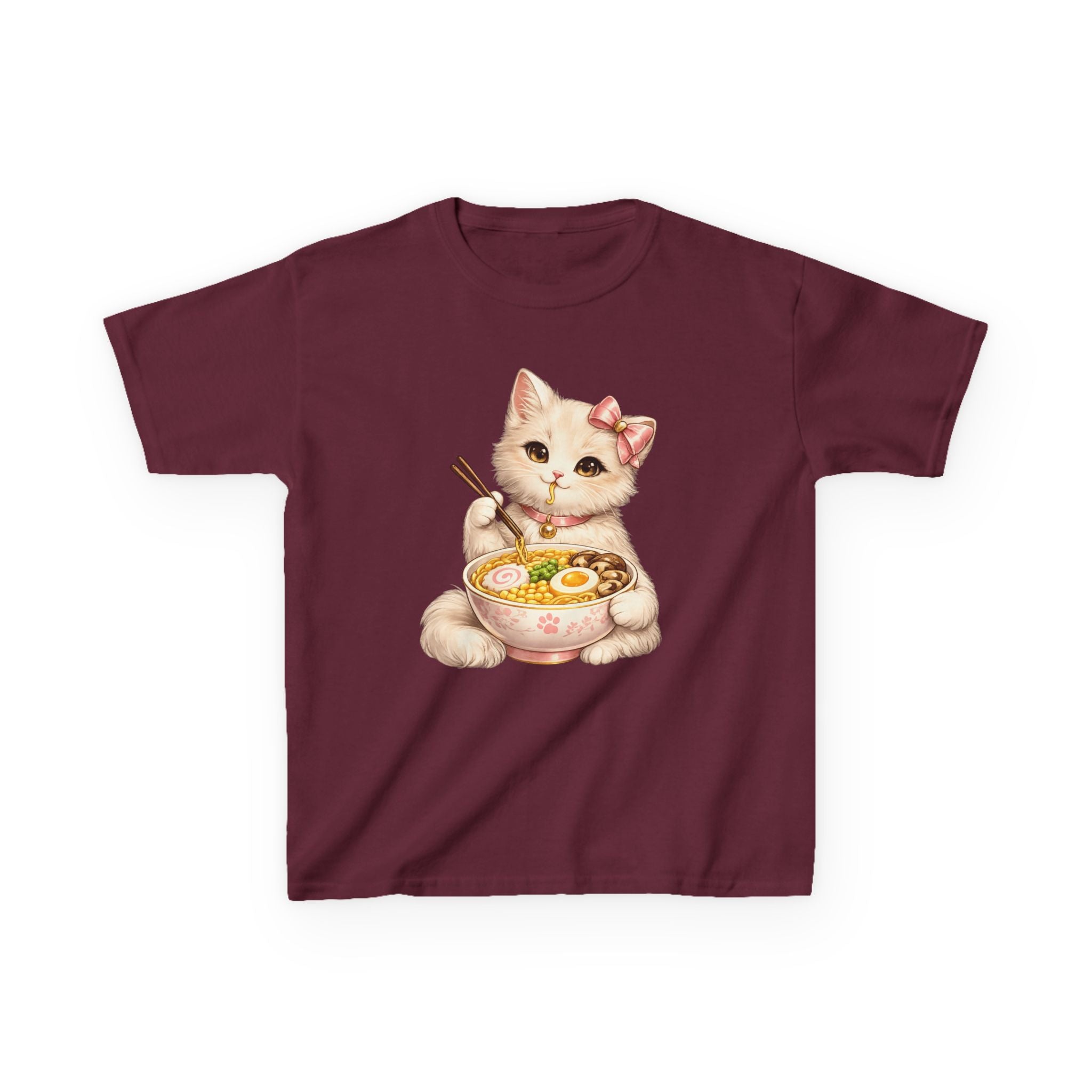 Kids Ramen T-Shirt — 'Ramen Lover' Cute Kitten Eating Ramen Graphic Tee