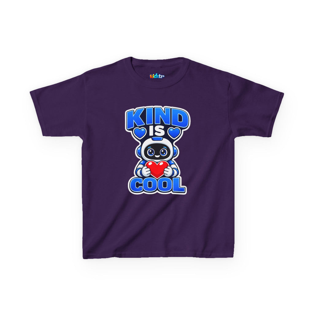 Kidxtr™ Kids Robot T-Shirt — 'Kind Is Cool' Heart Graphic Tee
