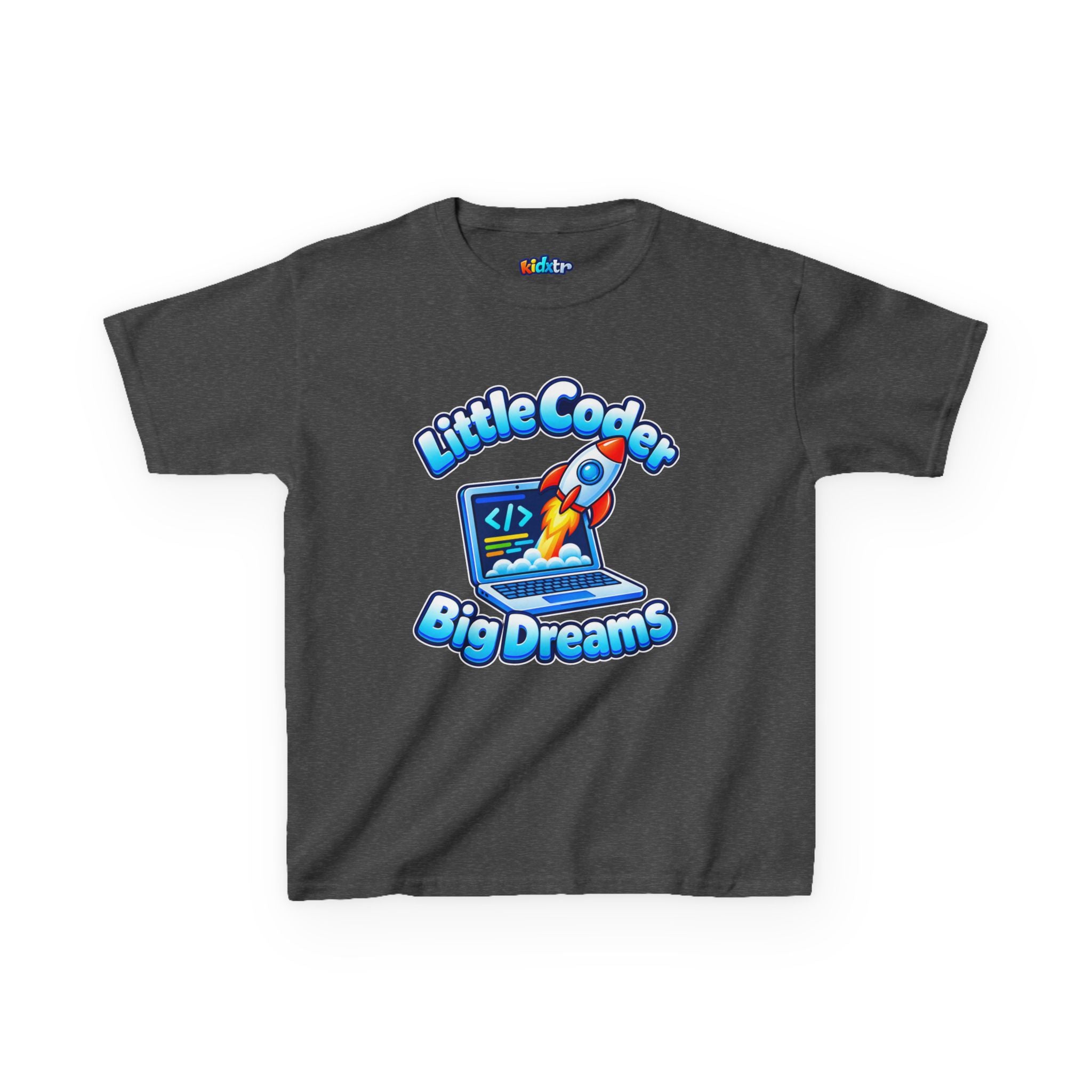 Kidxtr™ Kids Coder T-Shirt — 'Little Coder, Big Dreams' Tech Graphic Tee