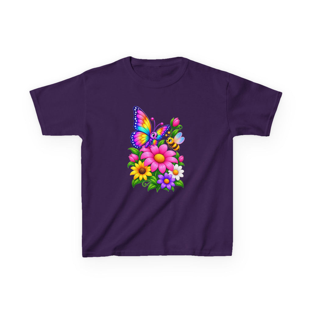 Kidxtr™ Kids Butterfly T-Shirt — 'Flutter & Bloom' Rainbow Butterfly Garden Graphic Tee