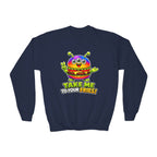 Kidxtr™ Kids Burger Crewneck — 'Take Me to Your Fries' Cartoon Graphic Sweatshirt