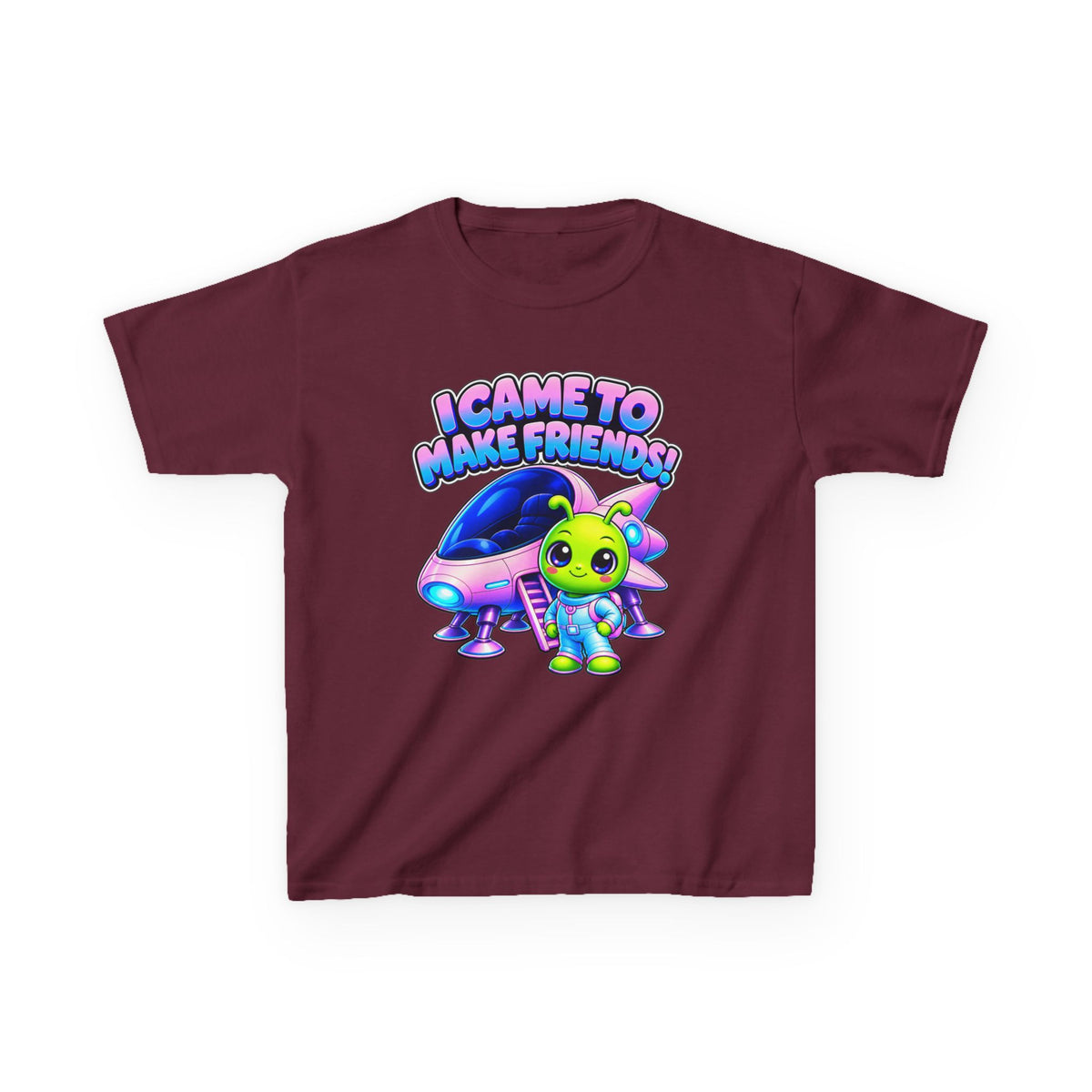 Kidxtr™ Kids Alien T-Shirt — 'I Came to Make Friends' Alien Graphic Tee