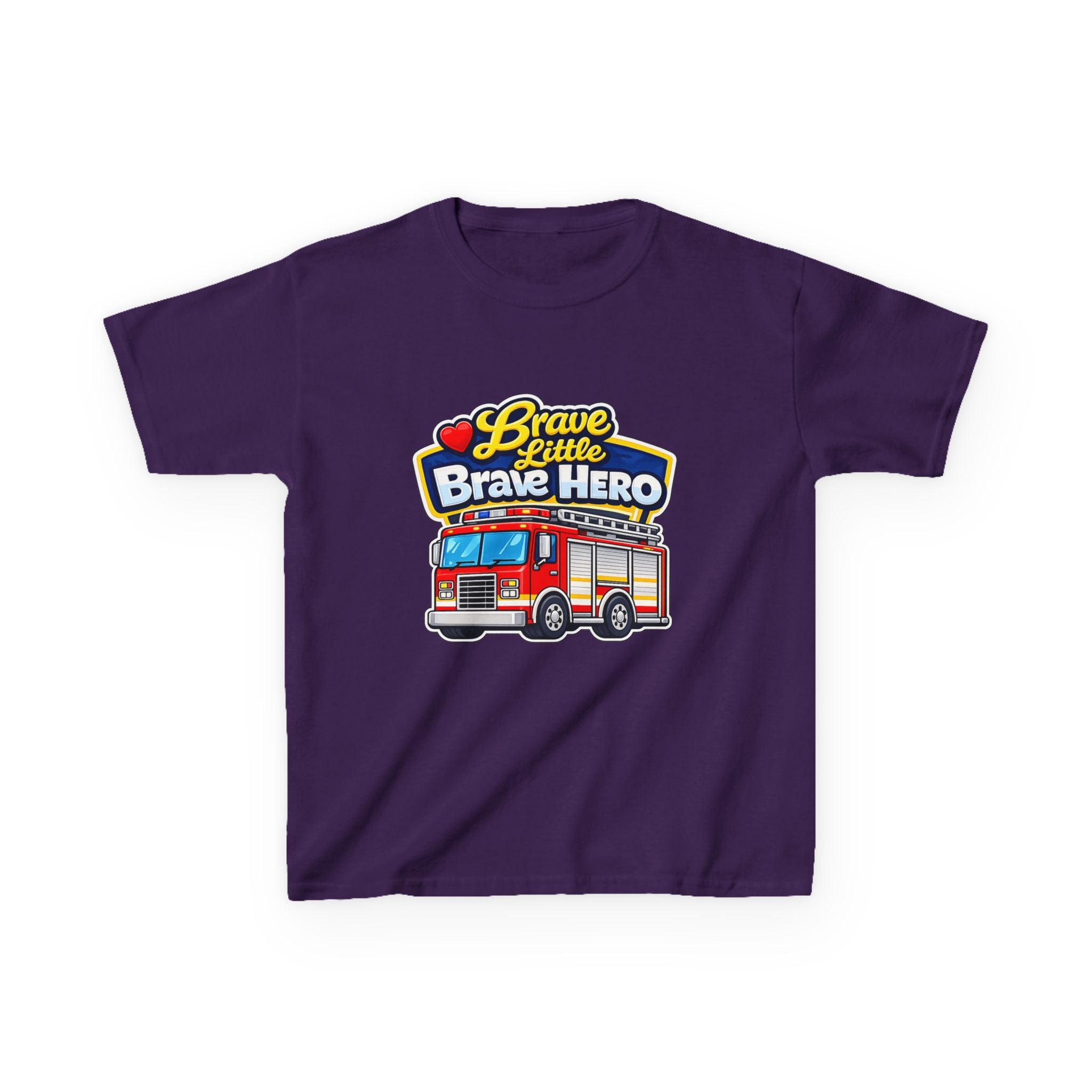Kids Tee — "Brave Little Brave Hero" Firetruck Graphic