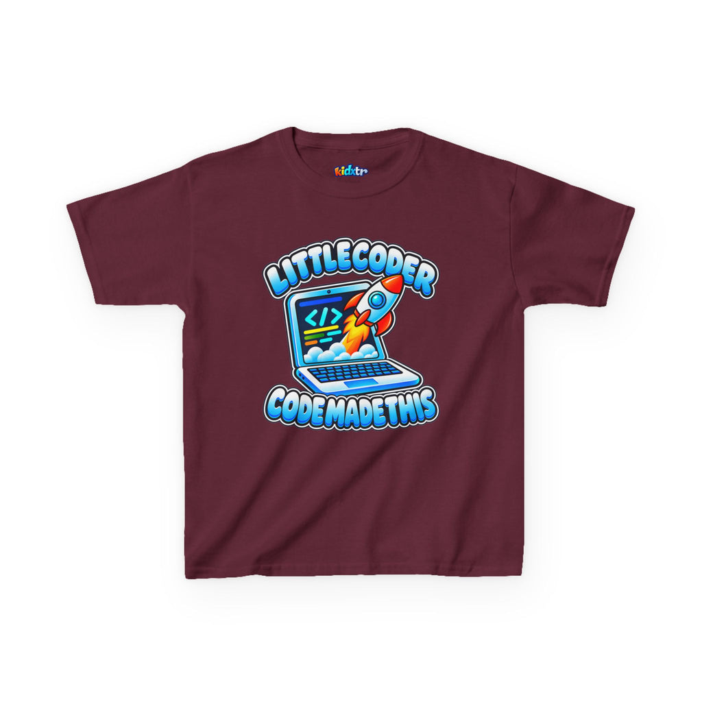Kidxtr™ Kids Coder T-Shirt — 'Code Made This' Little Coder Tech Graphic Tee