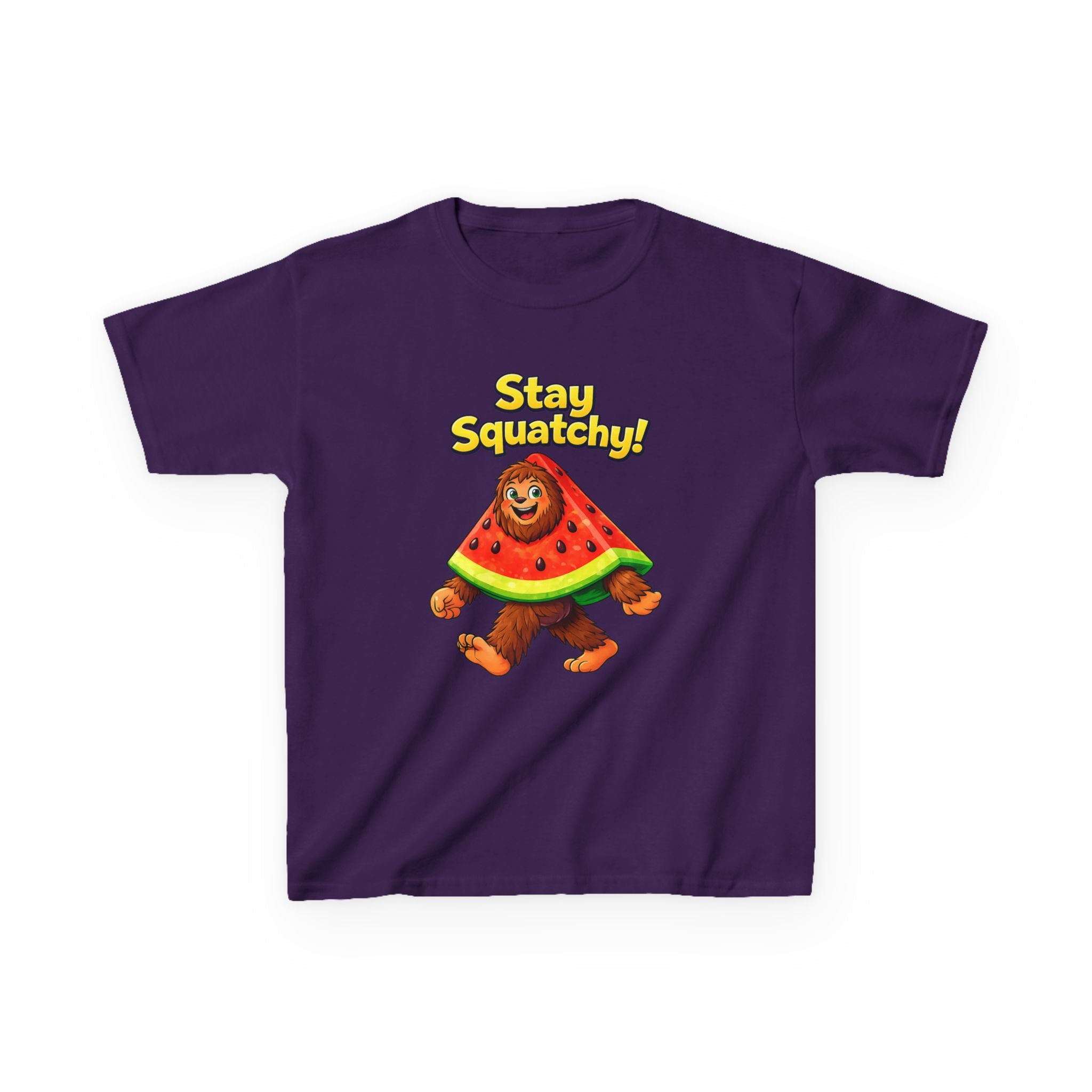 Kids Sasquatch T-Shirt — 'Stay Squatchy!' Watermelon Graphic Tee