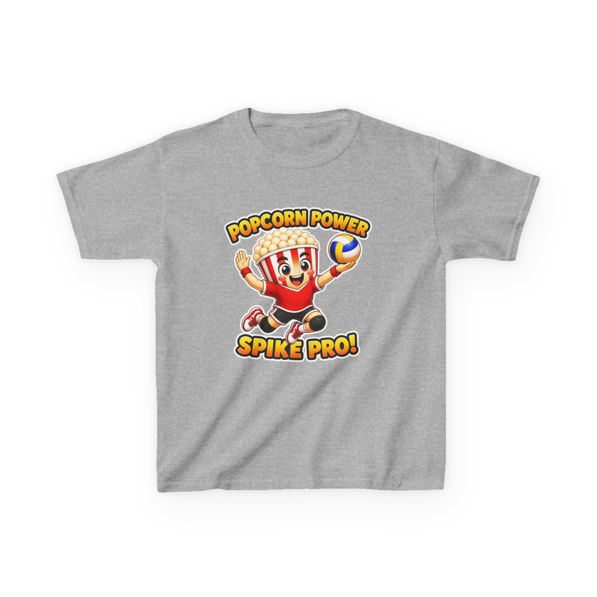 Kids Volleyball T-Shirt — 'Popcorn Power' Spike Pro Graphic Tee