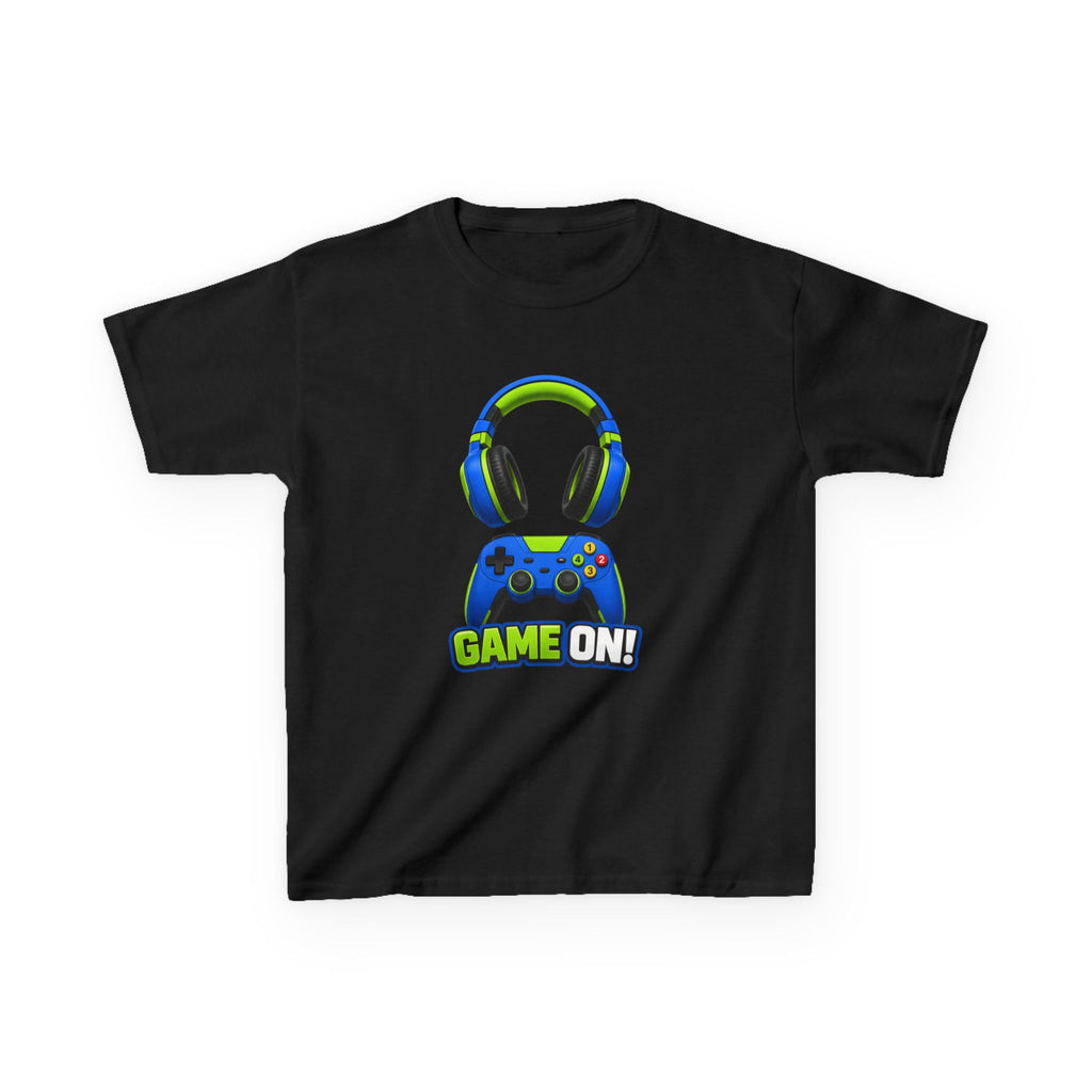 Kids Gamer T-Shirt — 'Game On!' Controller & Headset Gaming Graphic Tee