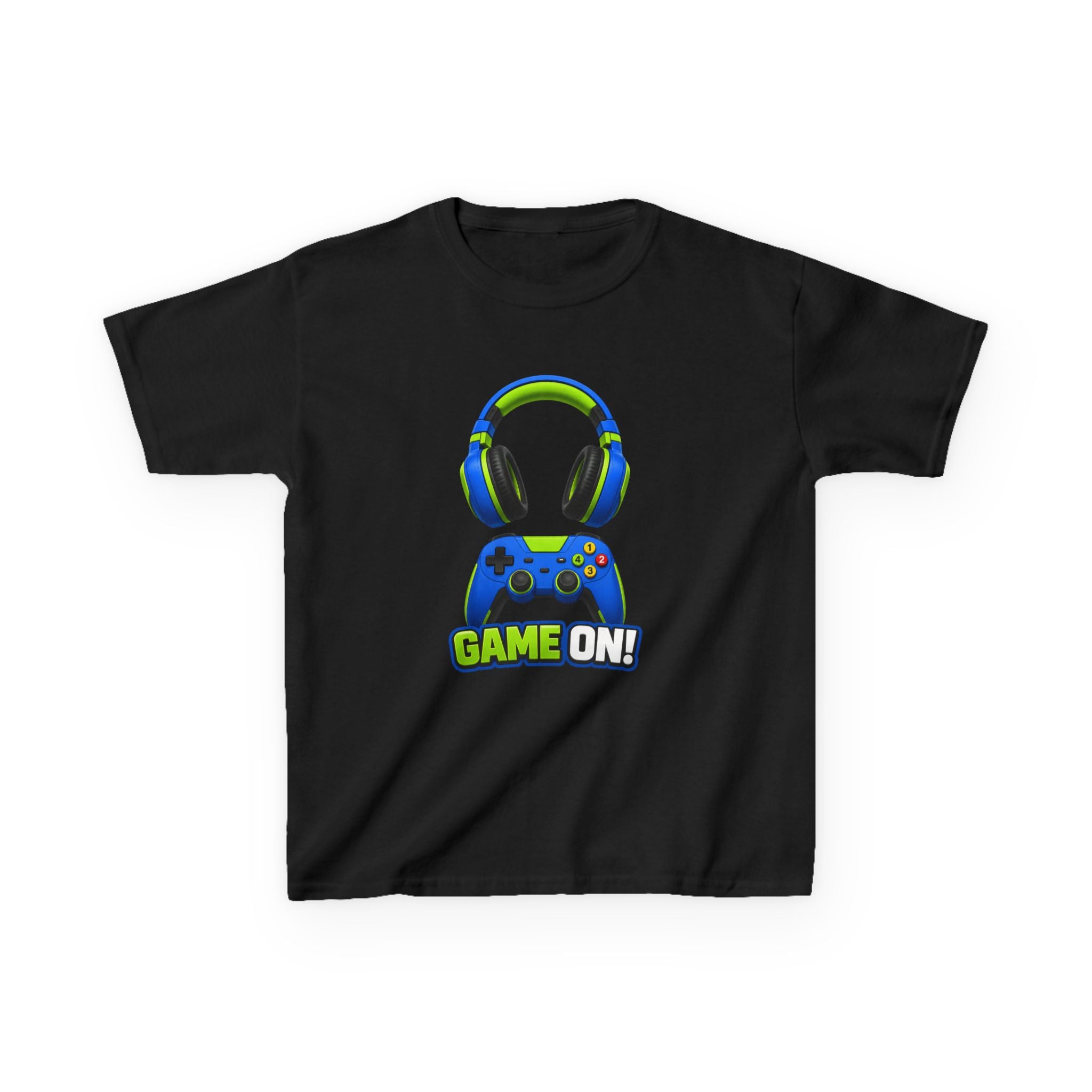 Kids Gamer T-Shirt — 'Game On!' Controller & Headset Gaming Graphic Tee