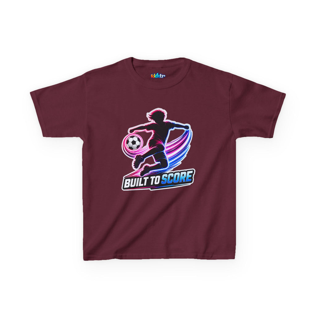 Kidxtr™ Kids Soccer T-Shirt — 'Built to Score' Soccer Graphic Tee