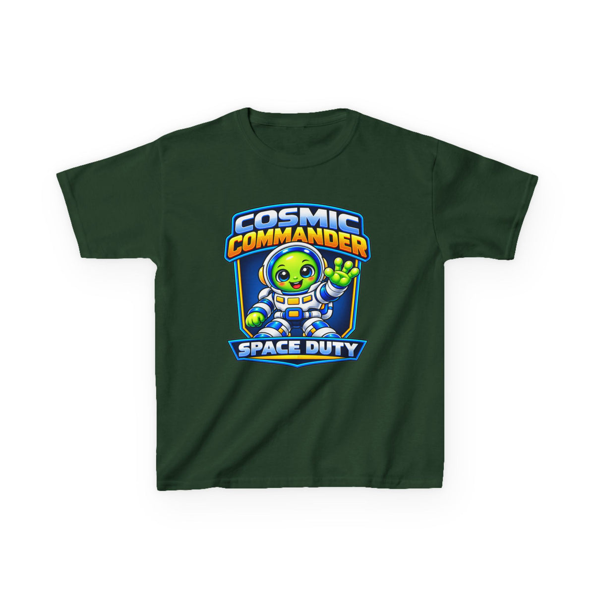Kidxtr™ Kids Space T-Shirt — 'Cosmic Commander' Space Duty Alien Graphic Tee