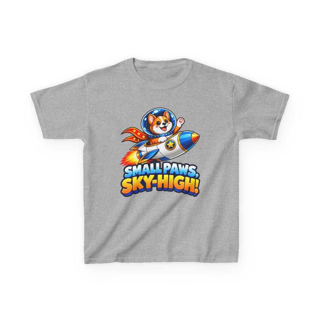 Kidxtr™ Kids Space T-Shirt — 'Small Paws, Sky High' Rocket Dog Graphic Tee