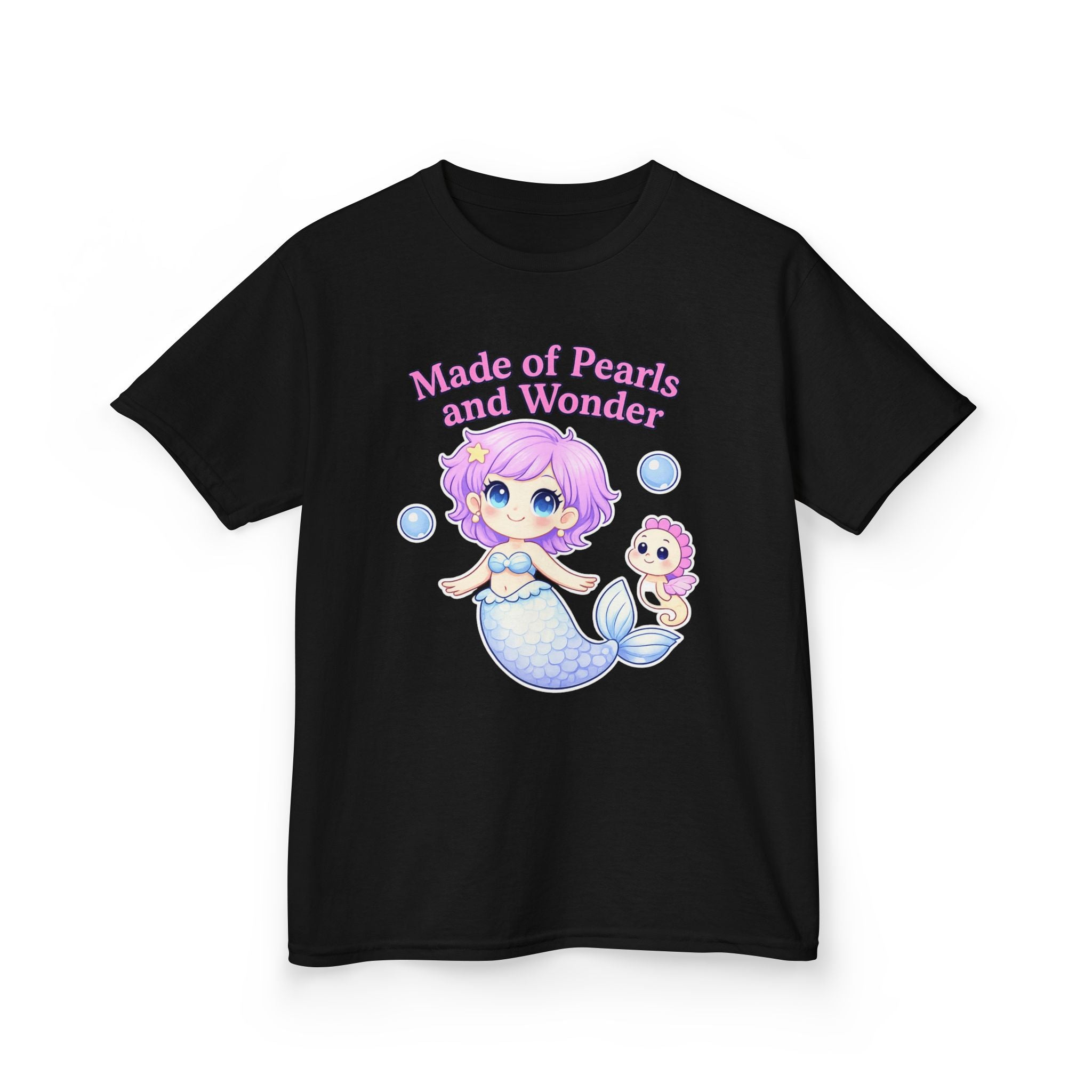 Kids Ocean T-Shirt — 'Make A Splash!' Mermaid & Seahorse Graphic Tee
