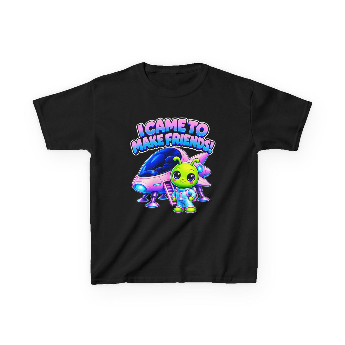 Kidxtr™ Kids Alien T-Shirt — 'I Came to Make Friends' Alien Graphic Tee