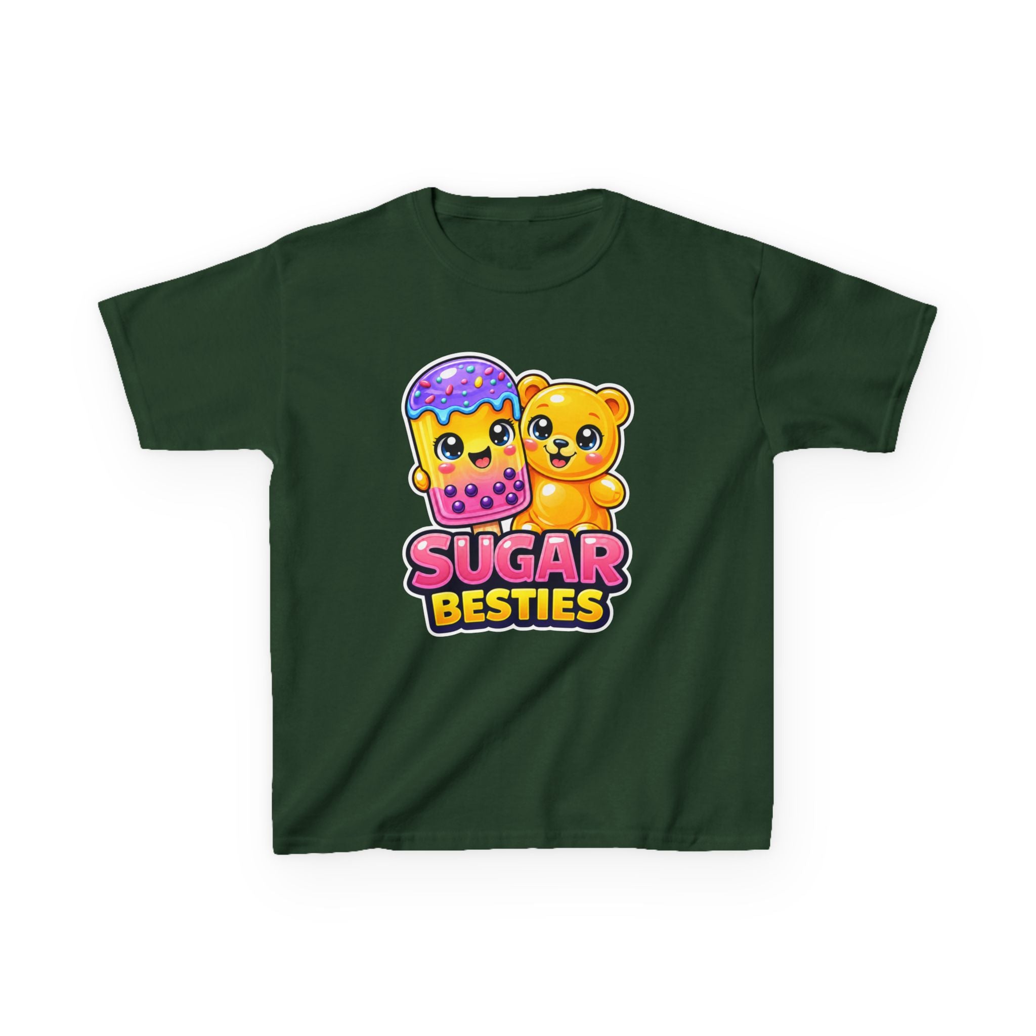 Kids Candy T-Shirt — 'Sugar Besties' Cute Bear & Popsicle Graphic Tee