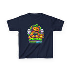 Kidxtr™ Kids Pumpkin T-Shirt — 'Candy Power 100%' Gamer Halloween Graphic Tee