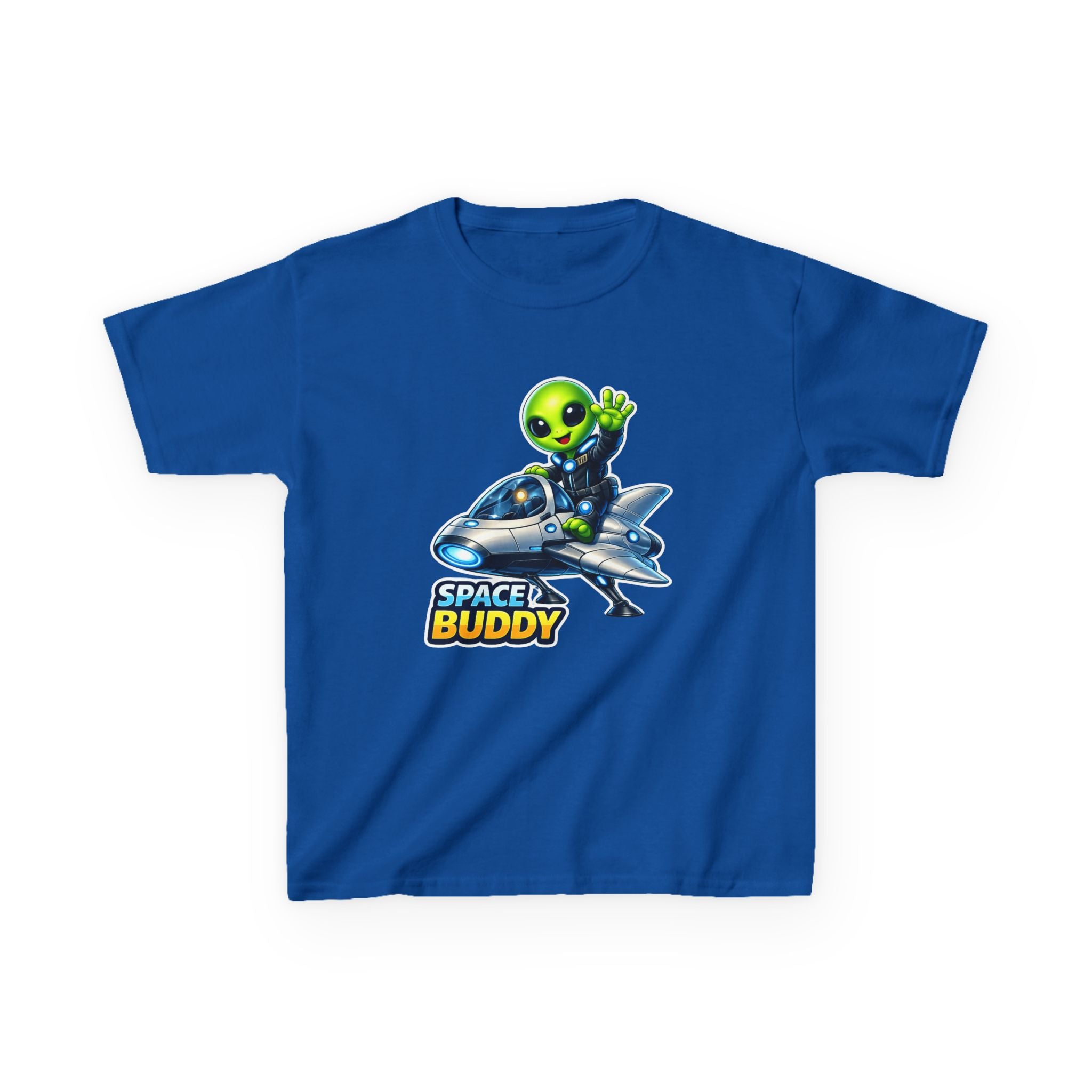 Kids Space Buddy T‑Shirt — Cute Alien in Rocket Tee for Boys & Girls