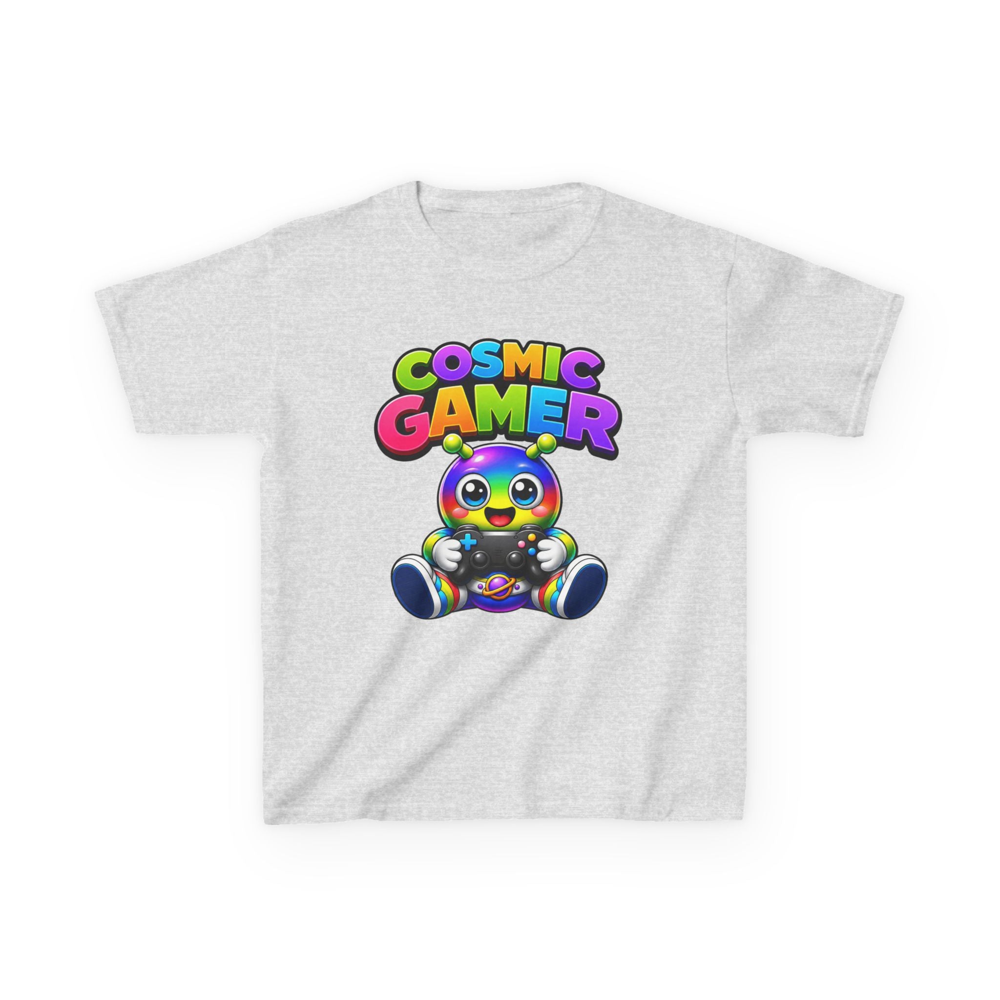 Kids Cosmic Gamer T-Shirt — 'Cosmic Gamer' Rainbow Alien Controller Graphic Tee