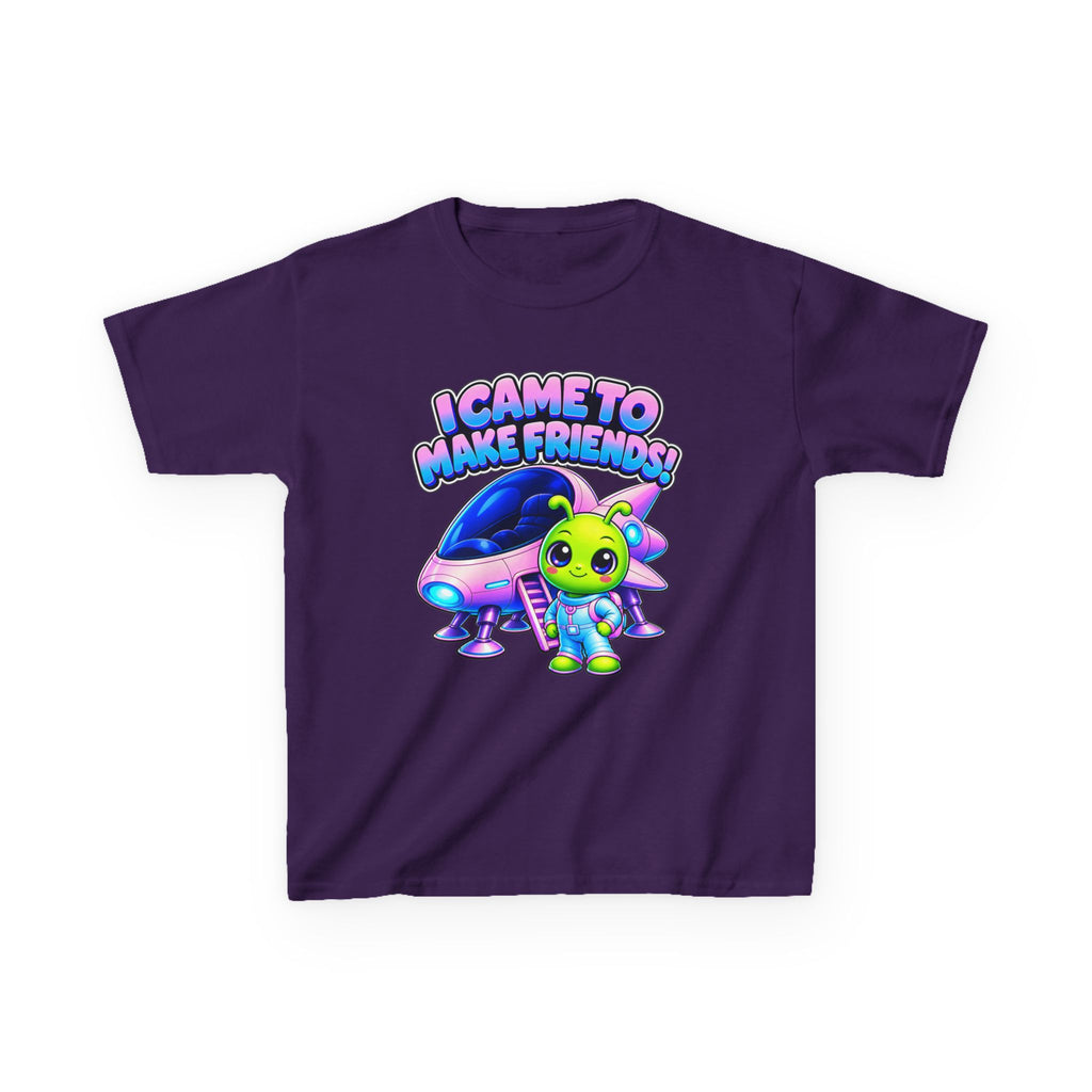 Kidxtr™ Kids Alien T-Shirt — 'I Came to Make Friends' Alien Graphic Tee