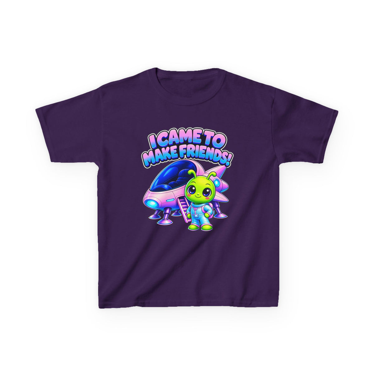 Kidxtr™ Kids Alien T-Shirt — 'I Came to Make Friends' Alien Graphic Tee