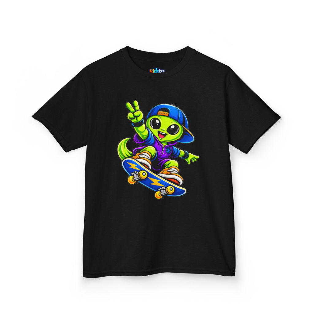 Kidxtr™ Kids Alien T-Shirt — Alien Skateboarding Graphic Tee