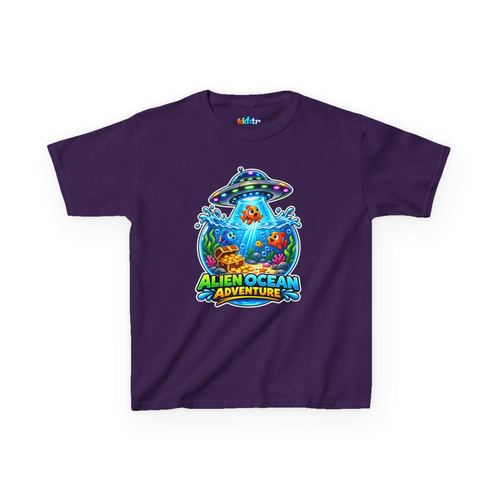 Kidxtr™ Kids Alien T-Shirt — 'Alien Ocean Adventure' UFO Fish Graphic Tee